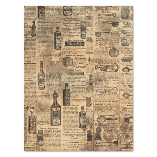 Vintage Sears Catalog ads pg from 1906 Shabby Chic Tissue Paper Zazzle
