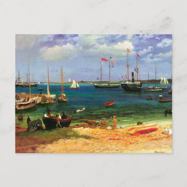 Vintage Seascape, Nassau Harbor by Bierstadt Postcard (Front)