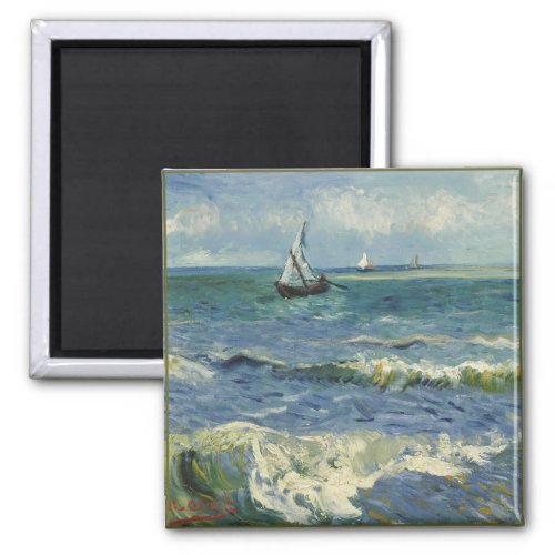 Vintage Seascape near Les Saintes_Maries_de_la_Me Magnet