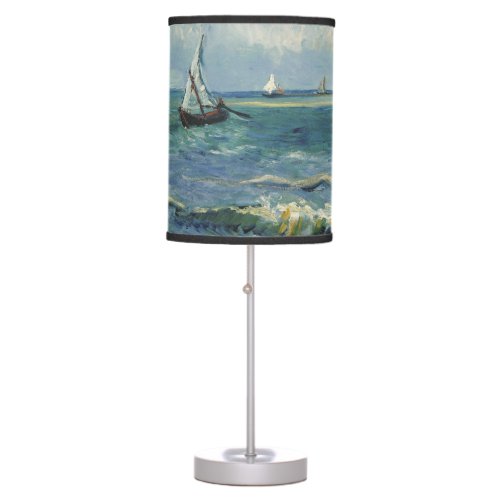 Vintage Seascape near Les Saintes_Maries_de_la_Me Table Lamp
