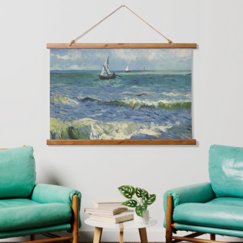 Vintage Seascape near Les Saintes_Maries_de_la_Mer Hanging Tapestry