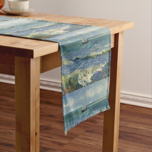 Vintage Seascape near Les Saintes_Maries_de_la_Mer Long Table Runner