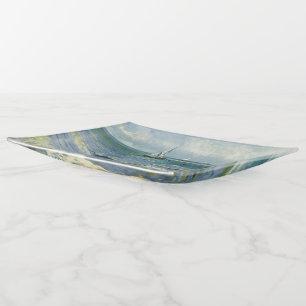 Vintage Seascape near Les Saintes-Maries-de-la-Mer Trinket Tray