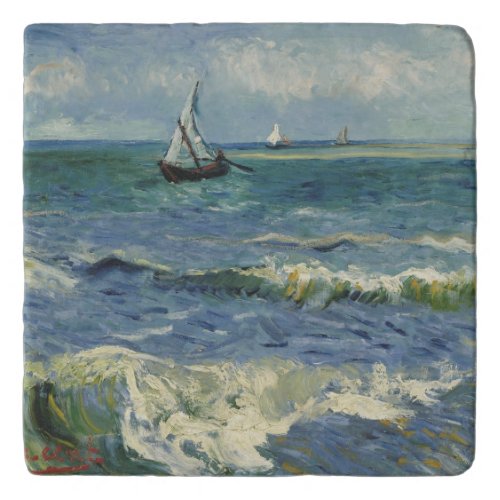 Vintage Seascape near Les Saintes_Maries_de_la_Mer Trivet