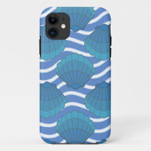 Vintage Seashell And Waves Pattern iPhone 11 Case