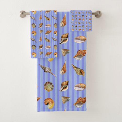 Vintage Seashell Bathroom Towel Set