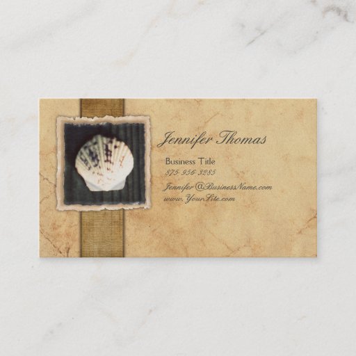 Customizable Vintage Seashell Business Card Template