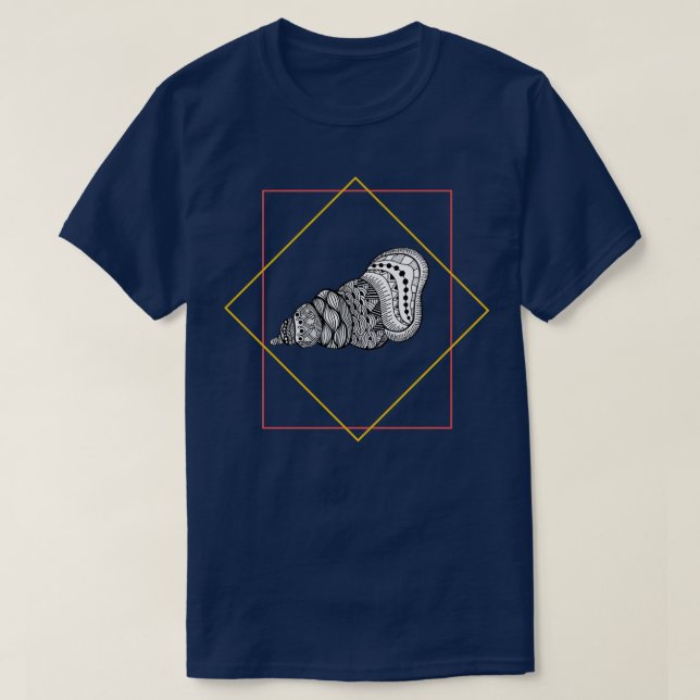 Vintage Seashell Design T-Shirt (Design Front)