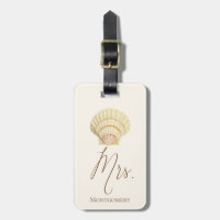 Vintage Seashell Mrs Name Honeymoon