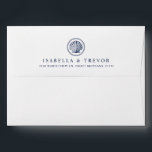 Vintage Seashell Nautical Wedding interior Striped Envelope<br><div class="desc">A set of unique wedding envelopes featuring a vintage seashell on the outside flap with your address information underneath. On the interior of the envelope is a striped dark navy and white pattern completing the nautical style theme. A unique and time-saving way to set out envelopes in style complete with...</div>