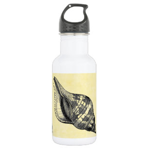 Vintage Seashell on Cream Water Bottle