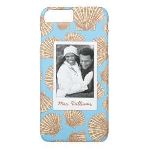 Vintage Seashell Pattern Your Photo & Name iPhone 8 Plus/7 Plus Case