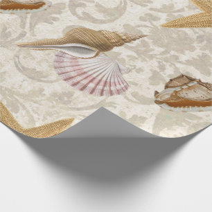 Vintage Seashell Starfish Beach Wrapping Paper