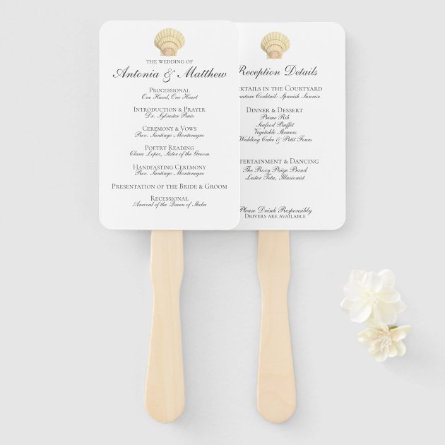 Seashell online wedding fans