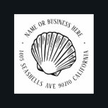 Vintage Seashells Beach House Name Return Address Self-inking Stamp<br><div class="desc">Personalized rubber stamp for your holiday mailing return address, small business professional logo and custom info. Vintage and classic design to add some personal touch to your mail and package. Customize the text with your name or business name, address and contact information. Use the Design Tool to further edit the...</div>