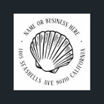 Vintage Seashells Beach House Name Return Address Self-inking Stamp<br><div class="desc">Personalized rubber stamp for your holiday mailing return address, small business professional logo and custom info. Vintage and classic design to add some personal touch to your mail and package. Customize the text with your name or business name, address and contact information. Use the Design Tool to further edit the...</div>