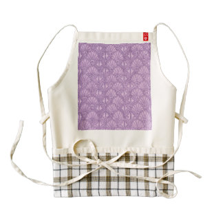 Vintage Seashells Lavender Purple Zazzle HEART Apron