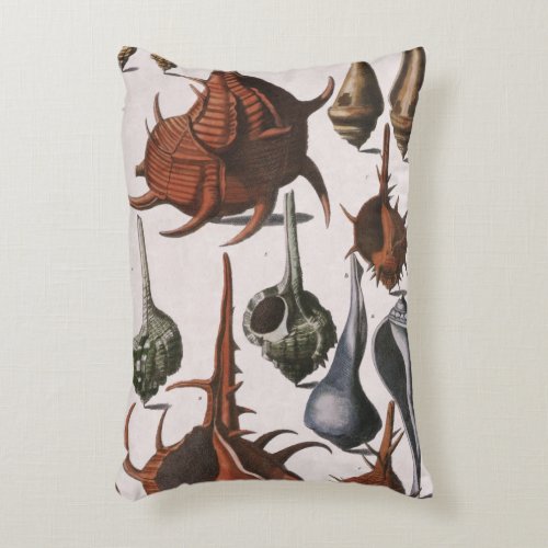 Vintage Seashells Ocean Sea Shells Marine Life Decorative Pillow