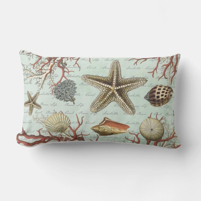 Vintage Seashells...pillow Lumbar Pillow (Front)