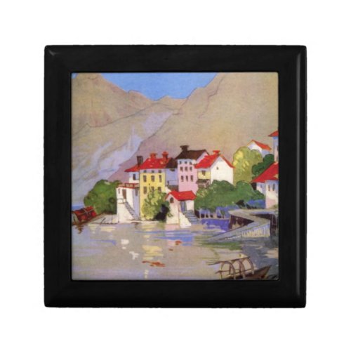 Vintage Seaside Village Italy Tourism Gift Box