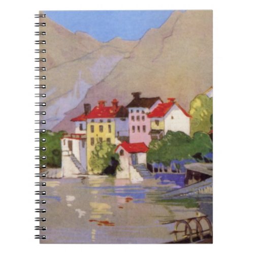 Vintage Seaside Village Italy Tourism Notebook