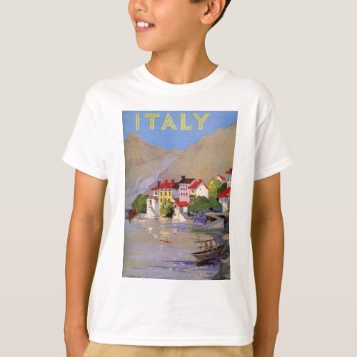 Vintage Seaside Village Italy Tourism T_Shirt
