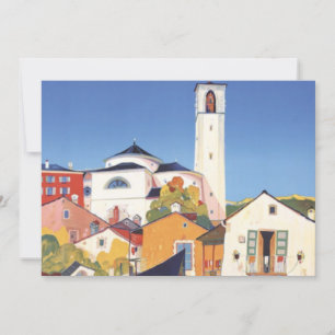 Vintage Seaside Village Italy Tourism Travel Card