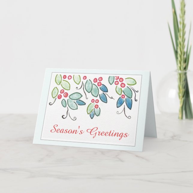 Vintage Season's Greetings Christmas Card (Front)