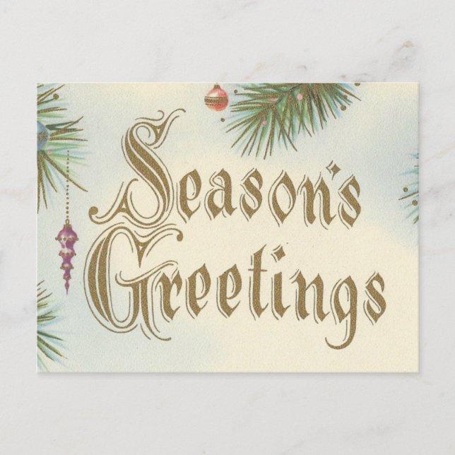 Vintage "Seasons Greetings" Christmas Card (Front)