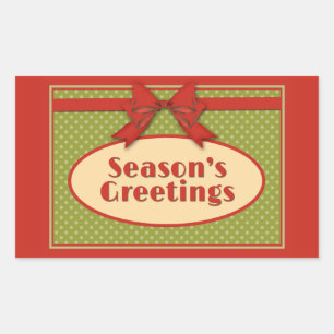 Vintage Season's Greetings Rectangular Sticker