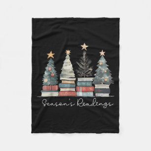 Vintage Seasons Readings All Booked For Christmas  Fleece Blanket
