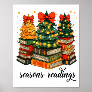 Vintage Seasons Readings All Booked For Christmas Poster