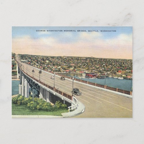 Vintage Seattle Aurora Bridge Postcard