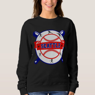 Vintage Seattle Cityscape Baseball For Men Women Sweatshirt
