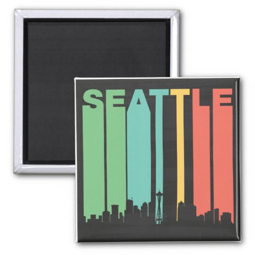 Vintage Seattle Cityscape Magnet