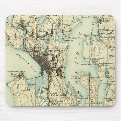 Vintage Seattle Map Mouse Pad