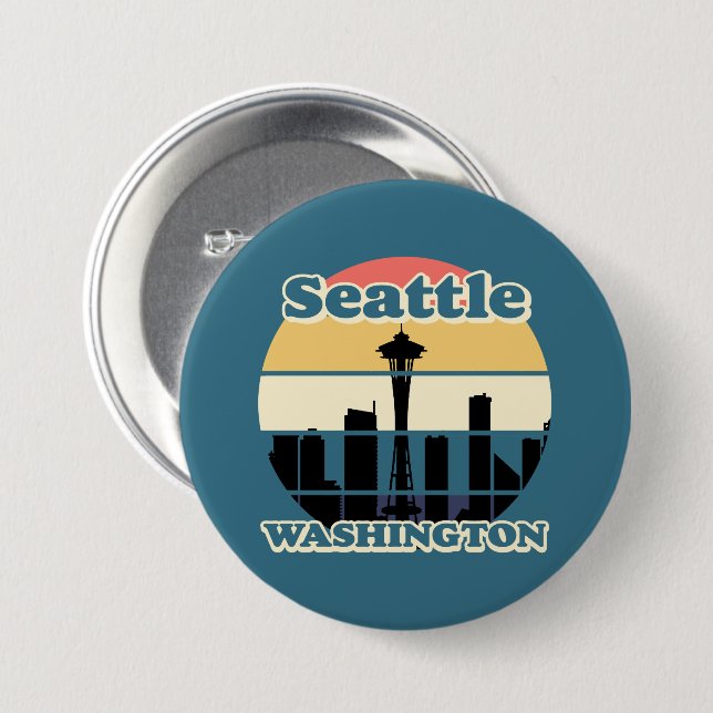 Vintage  Seattle Washington Button (Front & Back)