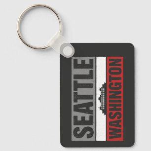 Vintage Seattle Washington Ferry Retro Travel Keychain