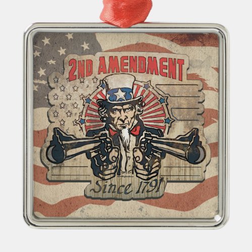 Vintage Second Amendment 1791 Metal Ornament