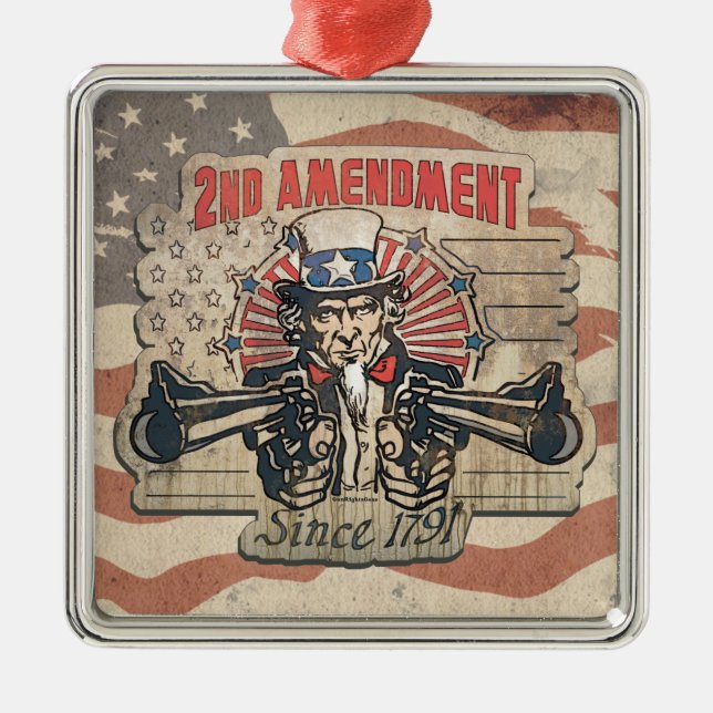 Vintage Second Amendment 1791 Metal Ornament (Front)