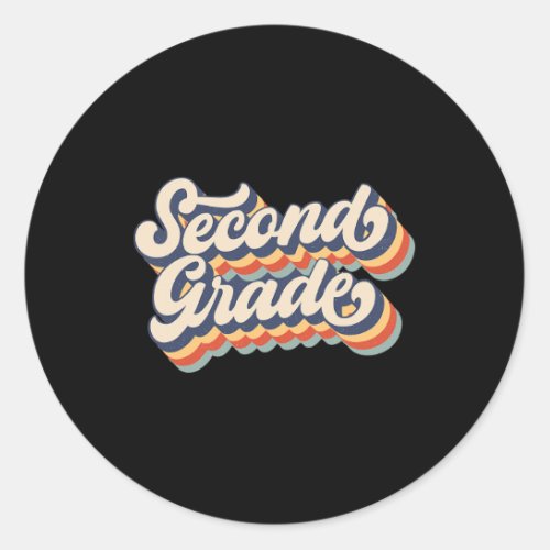 Vintage Second Grade Student Teacher Back To Schoo Classic Round Sticker