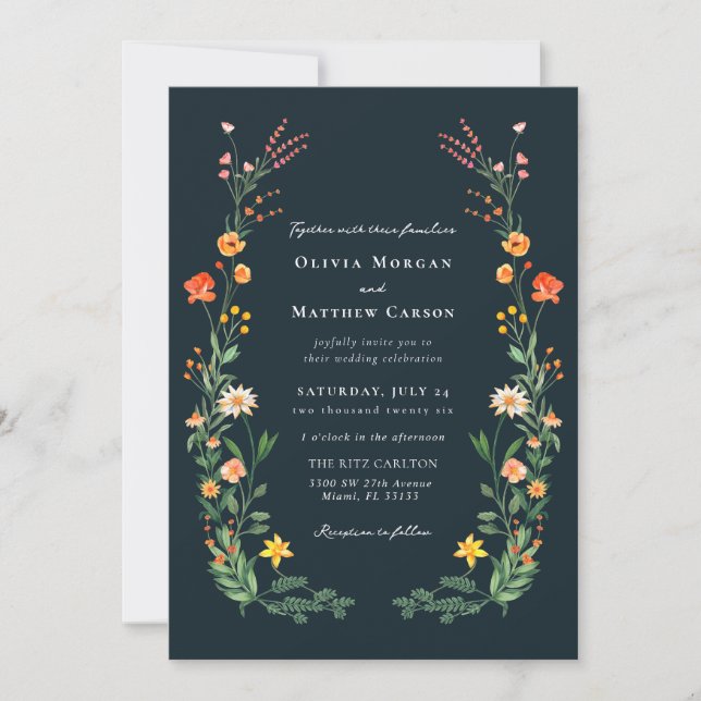 Vintage Secret Garden Wedding Invitation (Front)