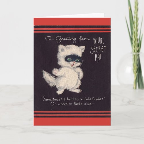 Vintage Secret Pal Greeting Card