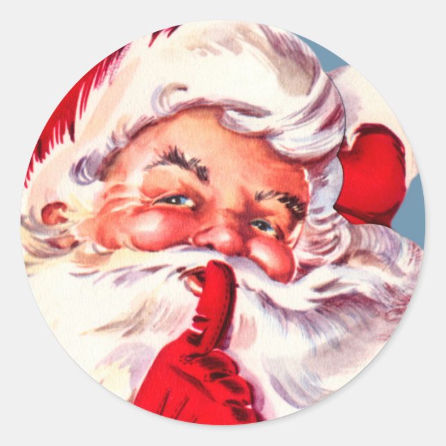 Vintage Secret Santa Christmas Sticker (Front)