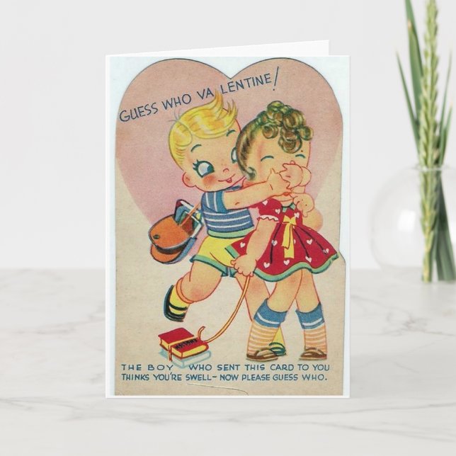 Vintage Secret Valentine Day Card (Front)