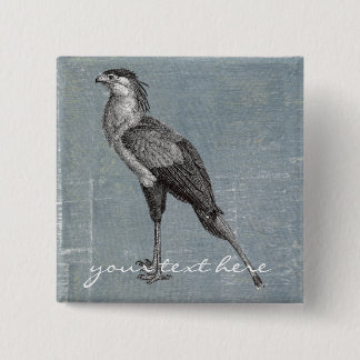 Vintage Secretary Bird Button