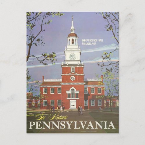 Vintage See Historic Pennsylvania USA Travel Poste Postcard