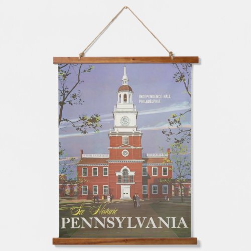 Vintage See Historic Pennsylvania USA TravelPoster Hanging Tapestry