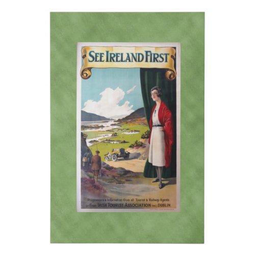 Vintage See Ireland First Travel Faux Canvas Print