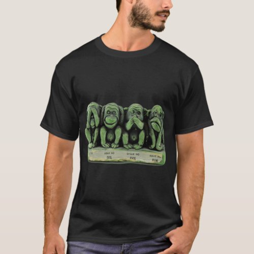 Vintage See No Evil Hear No Evil Monkeys T_Shirt